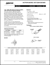 HGT1S2N120CNDS datasheet: 13A, 1200V, NPT Series N-Channel IGBTs with Anti-Parallel Hyperfast Diodes HGT1S2N120CNDS