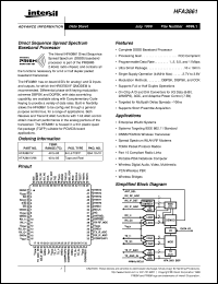 HFA3861 datasheet: Direct Sequence Spread Spectrum Baseband Processor HFA3861