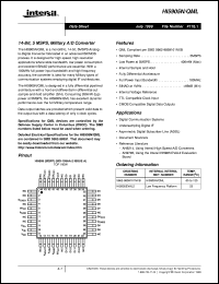 HI5905N/QML datasheet: 14-Bit, 5 MSPS, Military A/D Converter HI5905N/QML