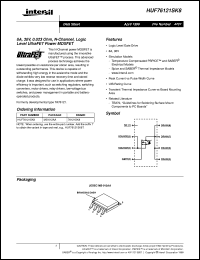 HUF76121SK8 datasheet: 8A, 30V, 0.023 Ohm, N-Channel, Logic Level UltraFET Power MOSFET HUF76121SK8