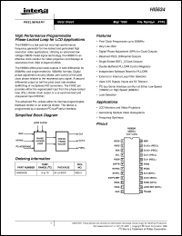 HI5634 datasheet: High Performance Programmable Phase-Locked Loop for LCD Applications HI5634