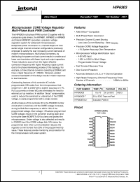 HIP6303 datasheet: Microprocessor CORE Voltage Regulator Multi-Phase Buck PWM Controller HIP6303