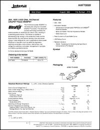 HAF70009 datasheet: 56A, 100V, 0.025 Ohm, N-Channel UltraFET Power MOSFET HAF70009