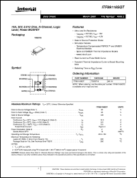 ITF86116SQT datasheet: 10A, 30V, 0.012 Ohm, N-Channel, Logic Level, Power MOSFET ITF86116SQT