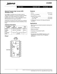CA3083 datasheet: General Purpose High Current NPN Transistor Array FN481.4 CA3083