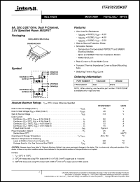 ITF87072DK8T datasheet: 6A, 20V, 0.037 Ohm, Dual P-Channel, 2.5V Specified Power MOSFET ITF87072DK8T