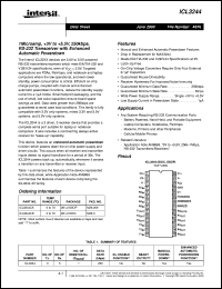 ICL3244 datasheet: 1Microamp, +3V to +5.5V, 250kbps, RS-232 Transceiver with Enhanced Automatic Powerdown ICL3244