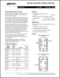 CA3183A datasheet: High-Voltage Transistor Arrays CA3183A