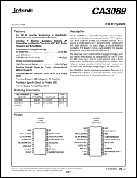 CA3089 datasheet: FM IF System CA3089