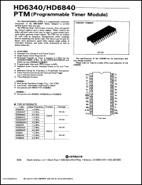 HD6340P datasheet: CMOS PTM (programmable timer module) with 1.0MHz clock frequency HD6340P