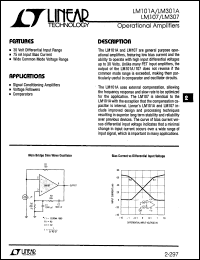 LM101A datasheet: Operational Amplifiers LM101A