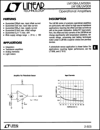 LM108 datasheet: Operational Amplifiers LM108