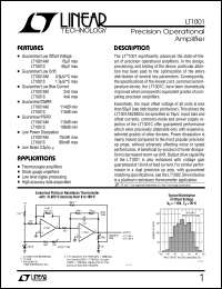 LT1001 datasheet: Precision Operational Amplifier LT1001