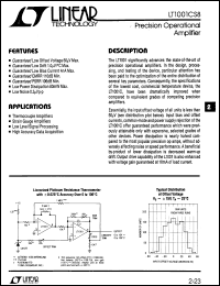 LT1001CS8 datasheet: Precision Operational Amplifier LT1001CS8