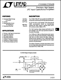 LT1055S8 datasheet: Precision, High Speed, JFET Input Operational Amplifiers LT1055S8