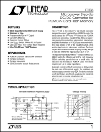 LT1106 datasheet: Micropower Step-Up DC/DC Converter for PCMCIA Card Flash Memory LT1106