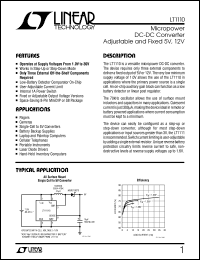 LT1110 datasheet: Micropower DC-DC Converter Adjustable and Fixed 5V, 12V LT1110