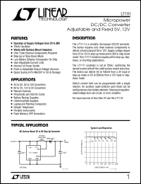 LT1111 datasheet: Micropower DC/DC Converter Adjustable and Fixed 5V, 12V LT1111