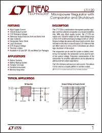 LT1120 datasheet: Micropower Regulator with  Comparator and Shutdown LT1120