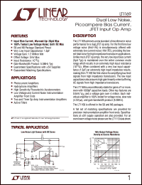 LT1169 datasheet: Dual Low Noise,  Picoampere Bias Current, JFET Input Op Amp LT1169