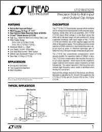 LT1218 datasheet: Precision Rail-to-Rail Input and Output Op Amp LT1218