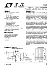 LT1228 datasheet: 100MHz Current Feedback Amplifier with DC Gain Control LT1228