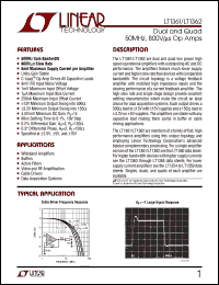 LT1362 datasheet: Dual and Quad  50MHz, 800V/s Op Amps LT1362