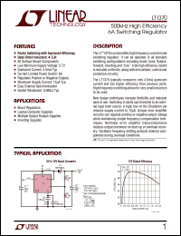 LT1370 datasheet: 500kHz High Efficiency 6A Switching Regulator LT1370