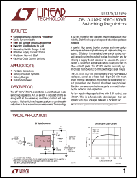 LT1376 datasheet: 1.5A, 500kHz Step-Down  Switching Regulators LT1376