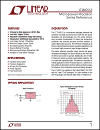 LT1460-2.5 datasheet: Micropower Precision Series Reference LT1460-2.5