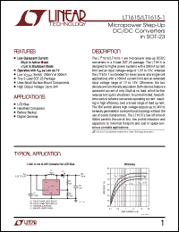 LT1615 datasheet: Micropower Step-Up DC/DC Converters in SOT-23 LT1615