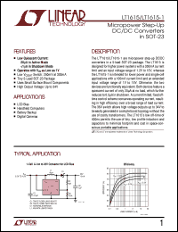 LT1615-1 datasheet: Micropower Step-Up DC/DC Converters in SOT-23 LT1615-1