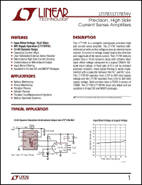 LT1787HV datasheet: Precision, High Side Current Sense Amplifiers LT1787HV