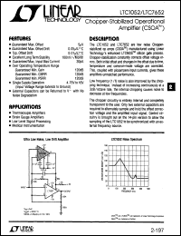 LTC1052 datasheet: Chopper-Stabilized Operational Amplifier (CSOA ) LTC1052