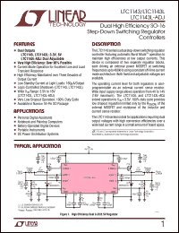 LTC1143 datasheet: Dual High Efficiency  SO-16 Step-Down Switching Regulator  Controllers LTC1143