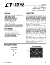 LTC1152 datasheet: Rail-to-Rail Input  Rail-to-Rail Output  Zero-Drift Op Amp LTC1152