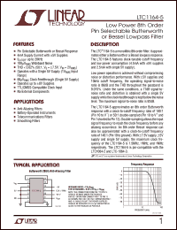 LTC1164-5 datasheet: Low Power 8th Order Pin Selectable Butterworth or Bessel Lowpass Filter LTC1164-5