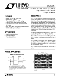 LTC1264-7 datasheet: Linear Phase, Group Delay Equalized, 8th Order Lowpass Filter LTC1264-7