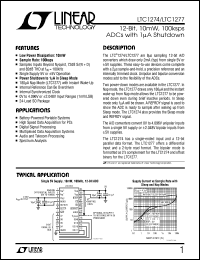 LTC1277 datasheet: 12-Bit, 10mW, 100ksps ADCs with 1A Shutdown LTC1277