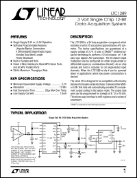 LTC1289 datasheet: 3 Volt Single Chip 12-Bit Data Acquisition System LTC1289