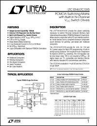 LTC1314 datasheet: PCMCIA Switching Matrixwith Built-In N-Channel VCC Switch Drivers LTC1314