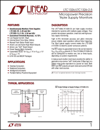 LTC1326 datasheet: Micropower Precision Triple Supply Monitor LTC1326