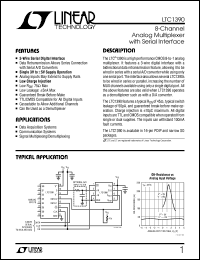 LTC1390 datasheet: 8-Channel Analog Multiplexer with Serial Interface LTC1390