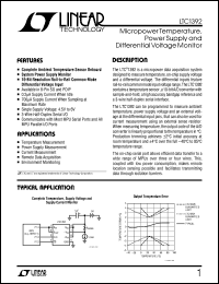 LTC1392 datasheet: Micropower Temperature,  Power Supply and  Differential Voltage Monitor LTC1392