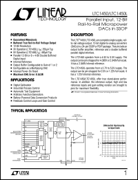 LTC1450 datasheet: Parallel Input, 12-Bit  Rail-to-Rail Micropower  DACs in SSOP LTC1450