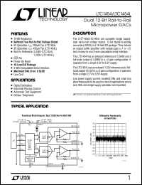 LTC1454 datasheet: Dual 12-Bit Rail-to-Rail Micropower DACs LTC1454