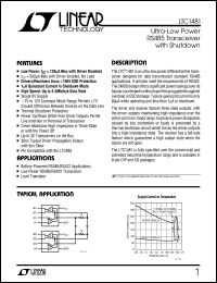 LTC1481 datasheet: Ultra-Low Power RS485 Transceiver with Shutdown LTC1481