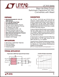 LTC1515 datasheet: Step-Up/Step-Down  Switched Capacitor DC/DC  Converters with RESET LTC1515