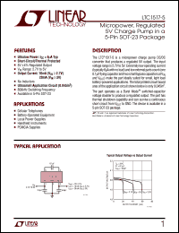 LTC1517-5 datasheet: Micropower, Regulated 5V Charge Pump in a  5-Pin SOT-23 Package LTC1517-5