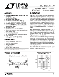 LTC1518 datasheet: High Speed, Precision Delay RS485 Quad Line Receivers LTC1518